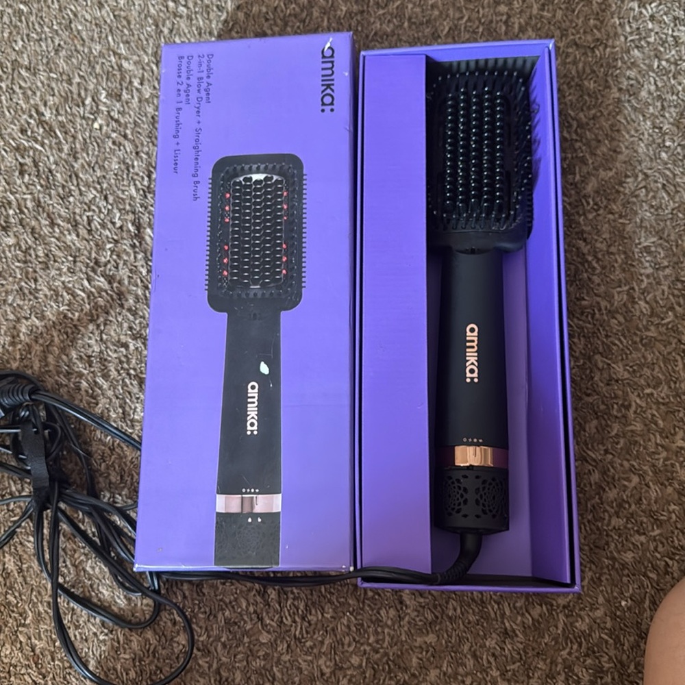 Amika Black and Purple Hair Styling Brush